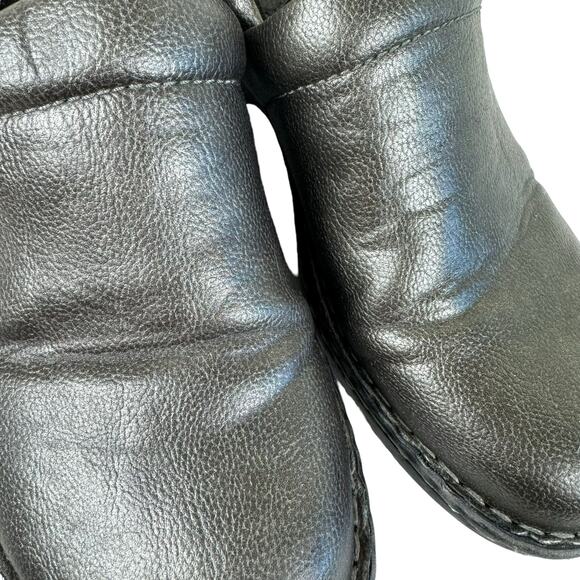 B.O.C. Brown Pewter Shiny Slip On Low Heeled Comfort Shoes Clogs Sz EU 42 US 10 - Picture 3 of 10